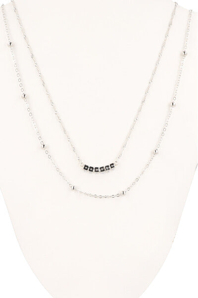 Collar capas brillos PLATA