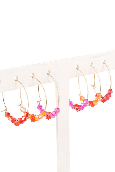 3 Pr Arracadas Flor ROSA
