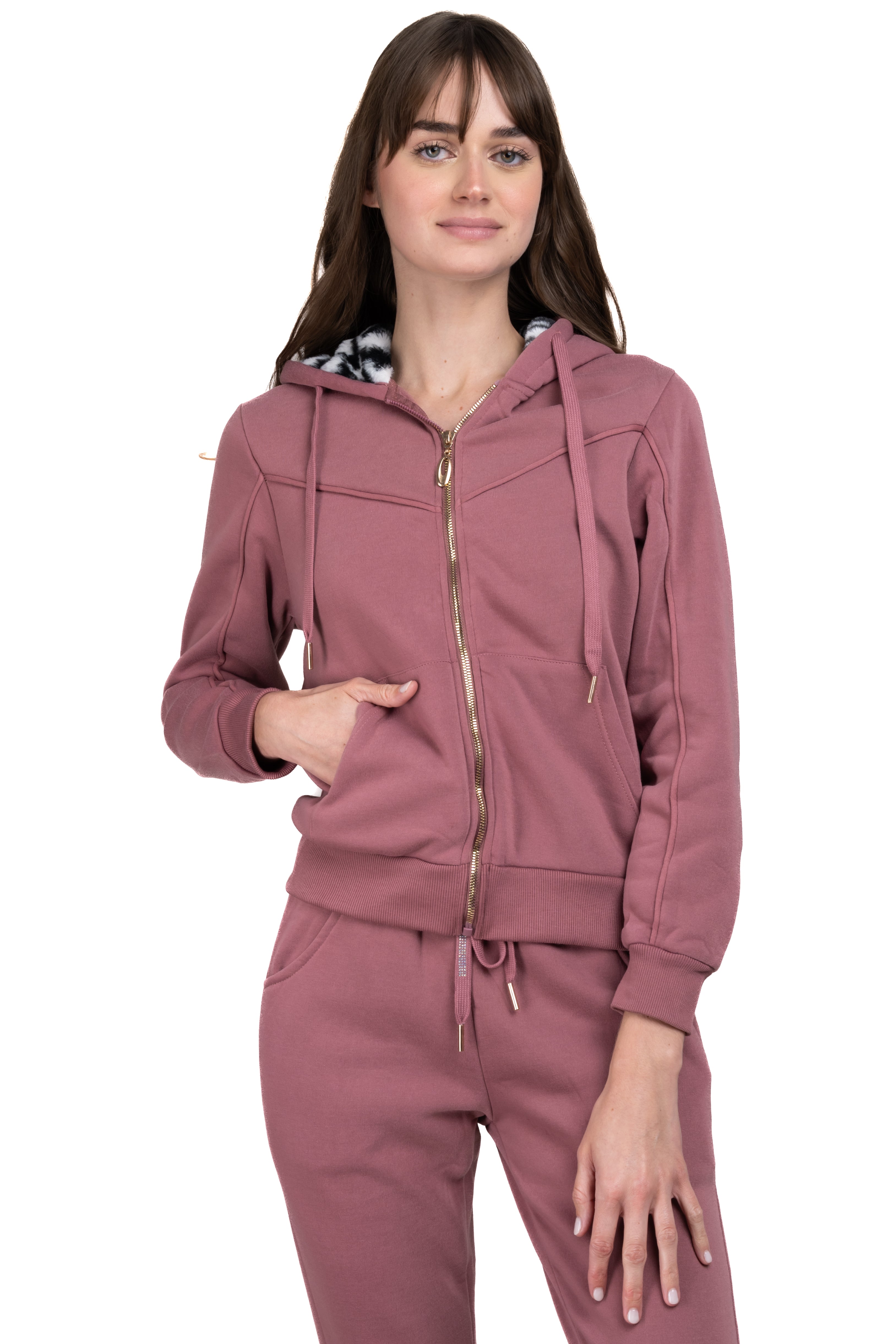Sudadera forro peluche ROSA