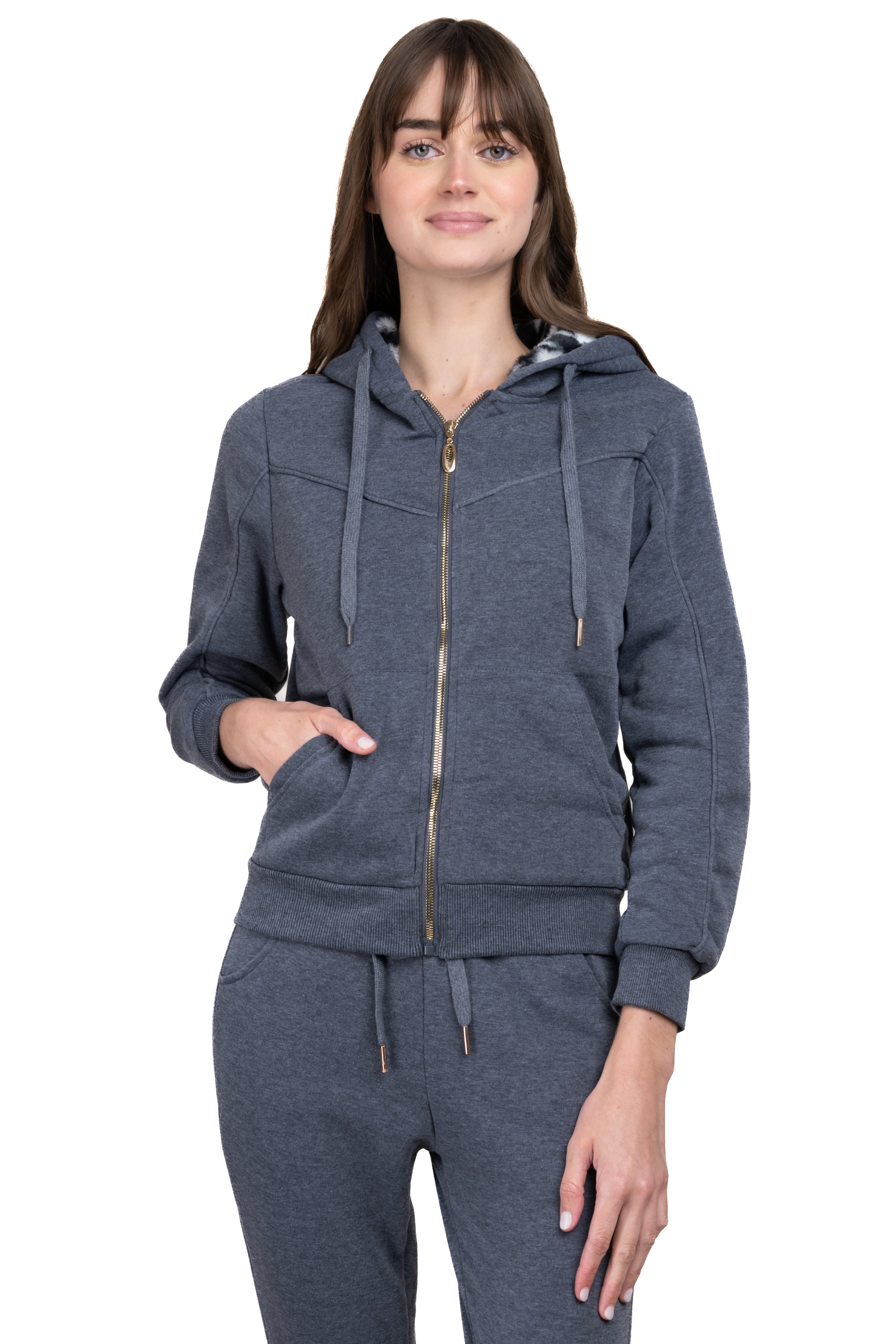 Sudadera forro peluche GRIS OBSCURO