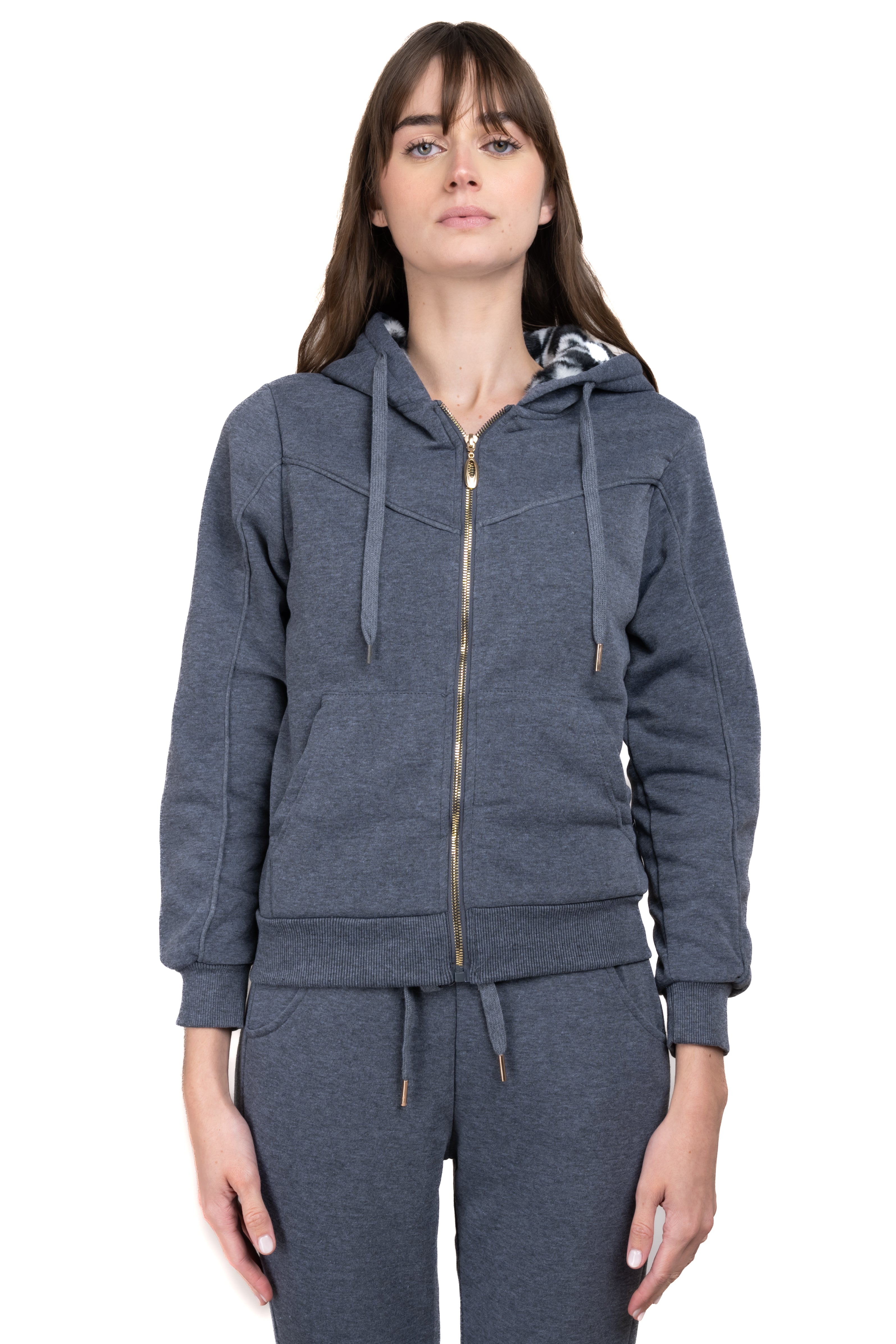 Sudadera forro peluche GRIS OBSCURO