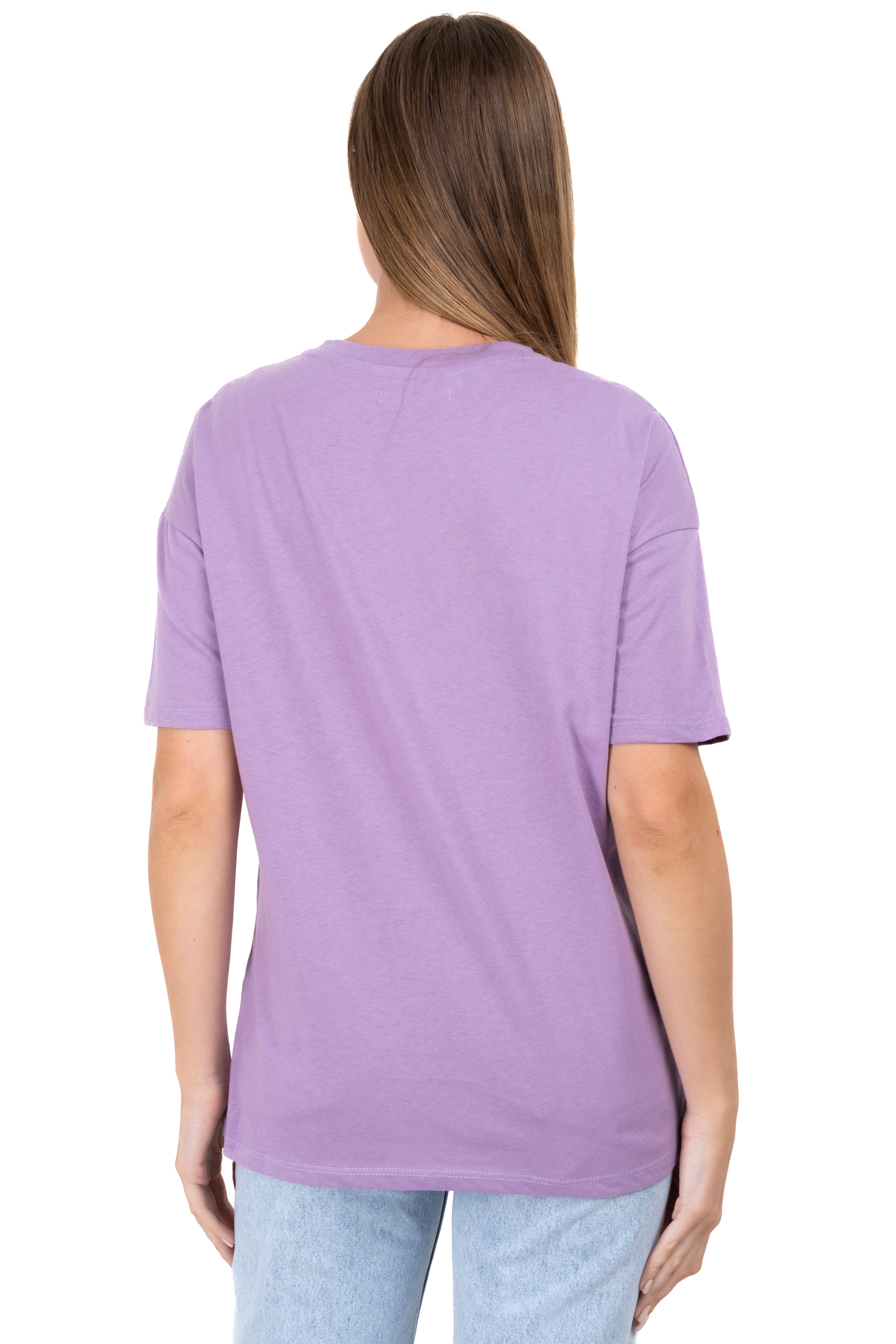 Playera manga corta amplia flores LILA