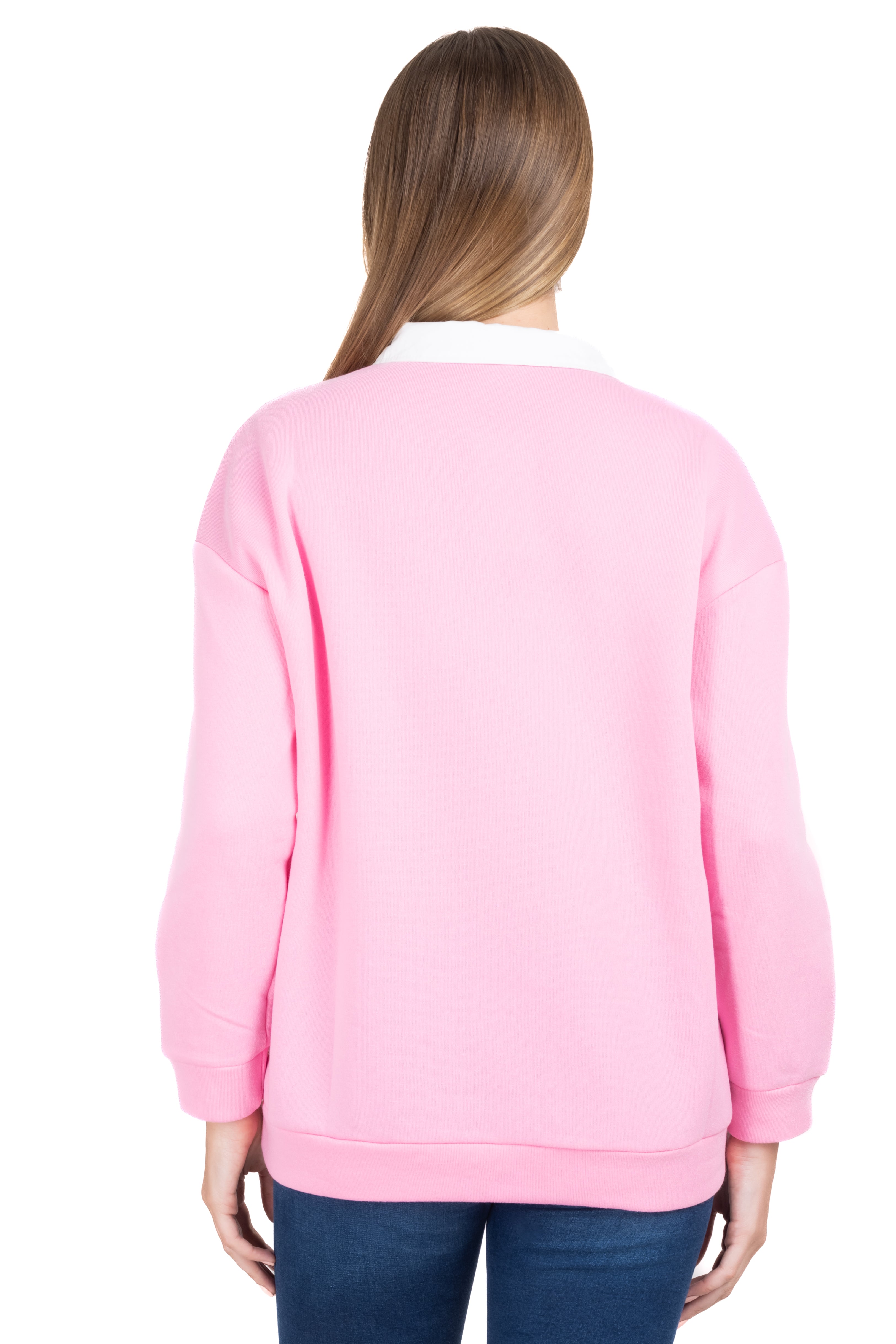 Sudadera cuello polo New York ROSA