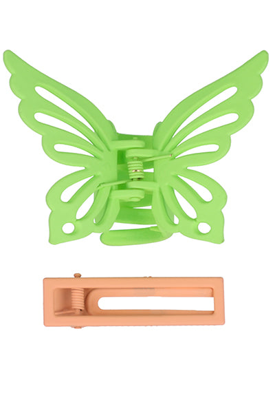 Set pinza mariposa broche VERDE