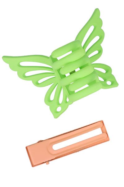 Set pinza mariposa broche VERDE