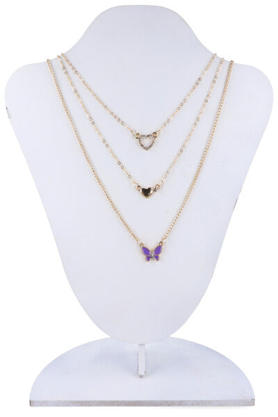 3C Collar Corazon Mariposas