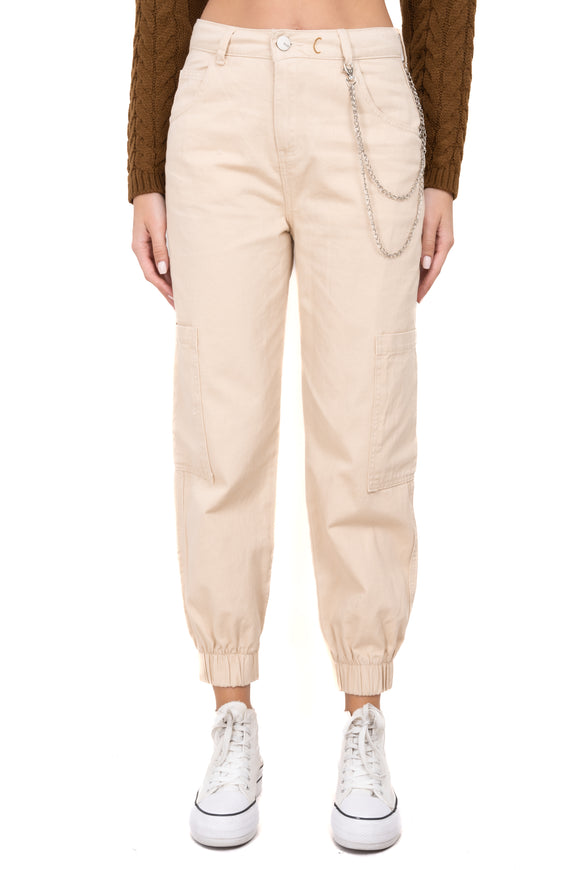 Jeans jogger bolsos cargo cadena