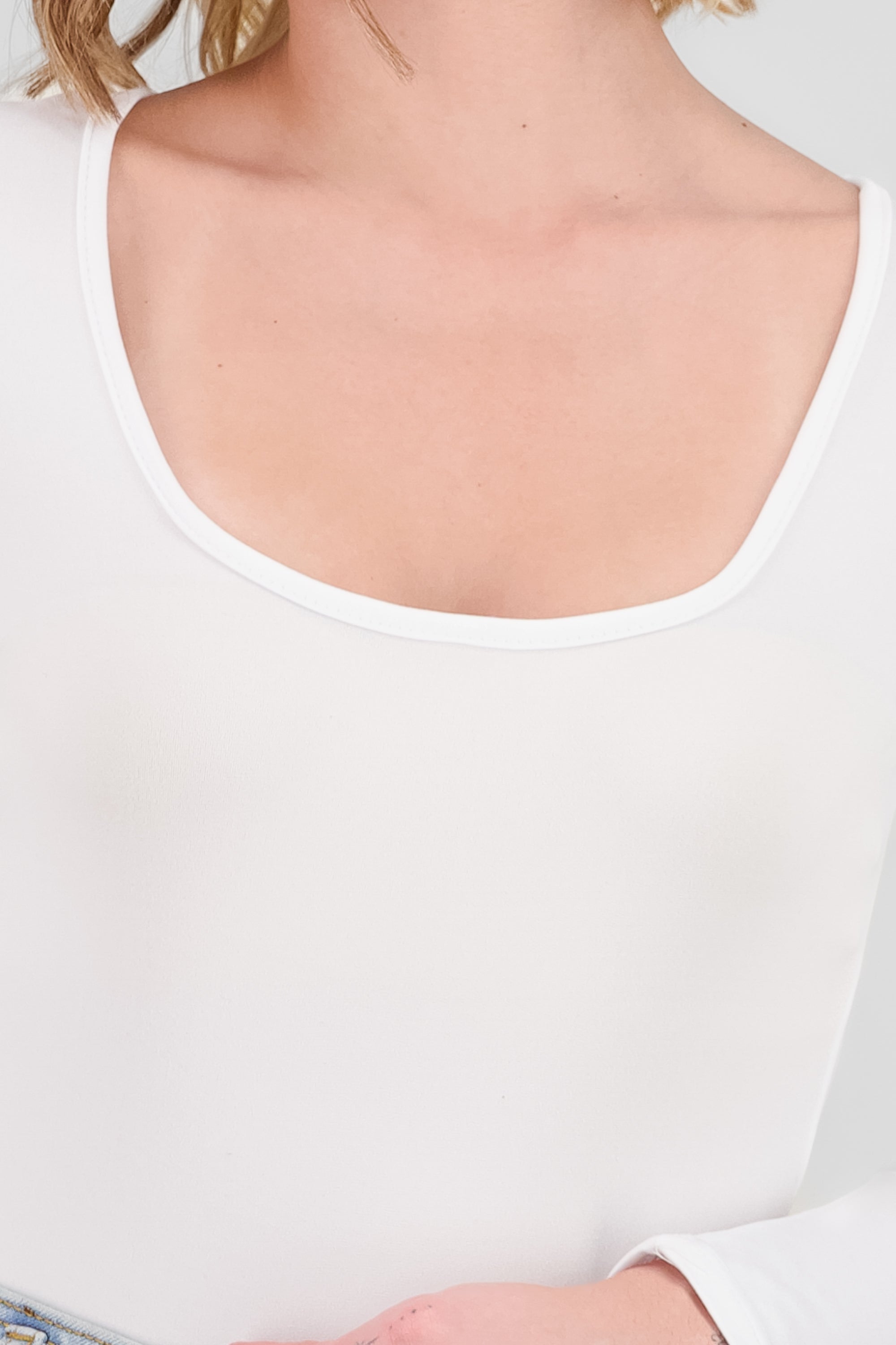 Bodysuit Liso Escote Cuadrado BLANCO