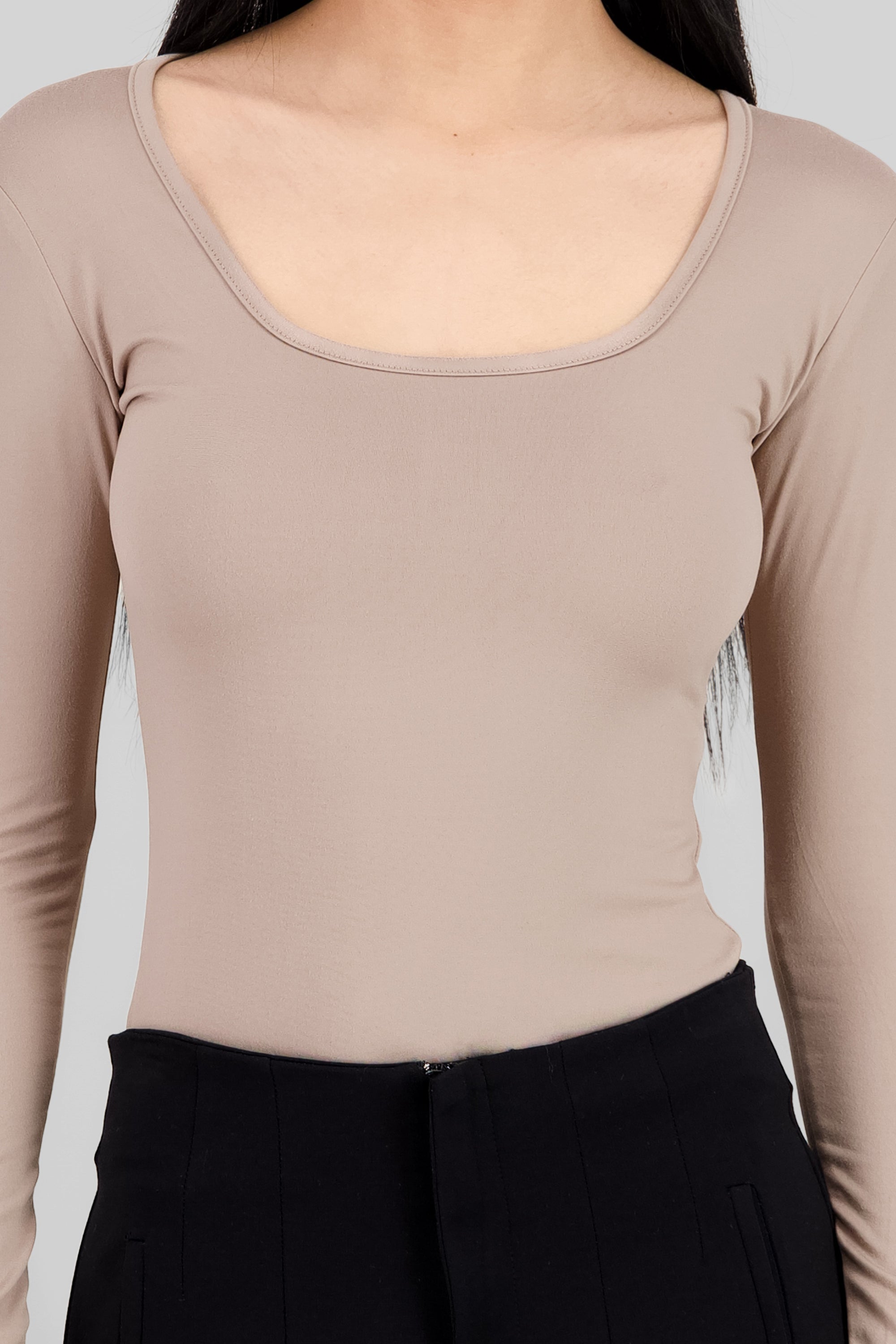 Bodysuit Liso Escote Cuadrado TAUPE