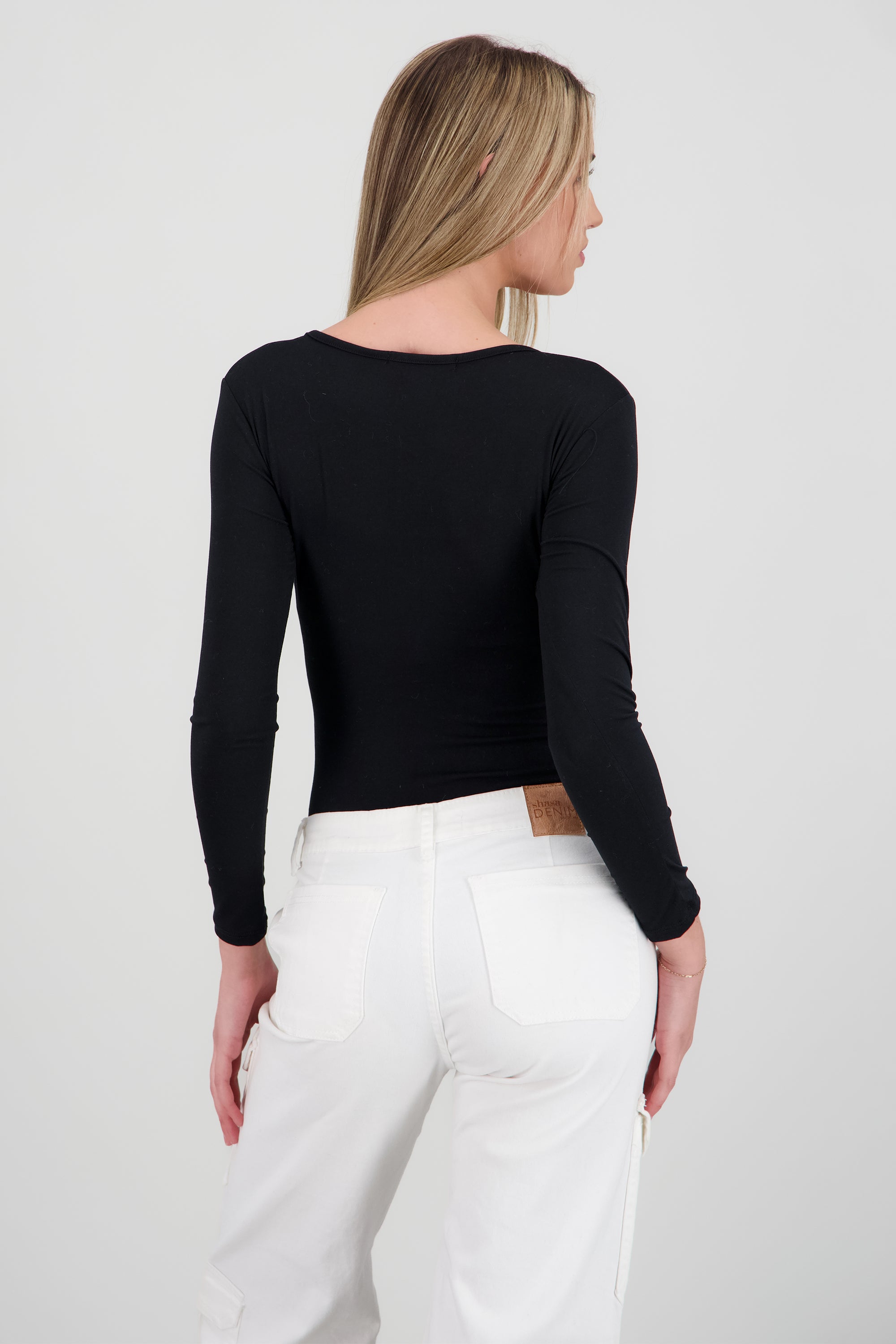 Bodysuit Liso Escote Cuadrado NEGRO