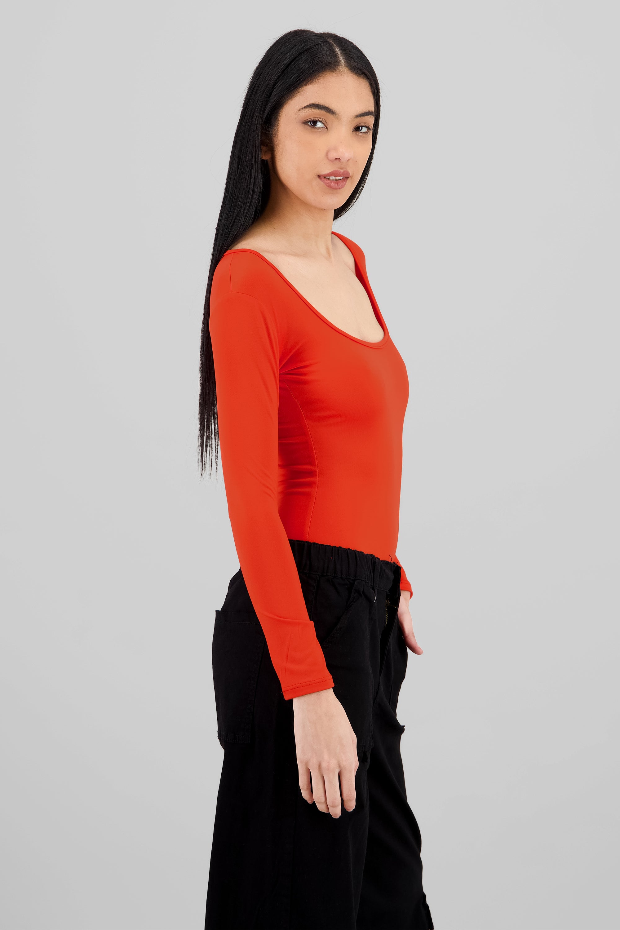 Bodysuit Liso Escote Cuadrado ROJO CEREZA