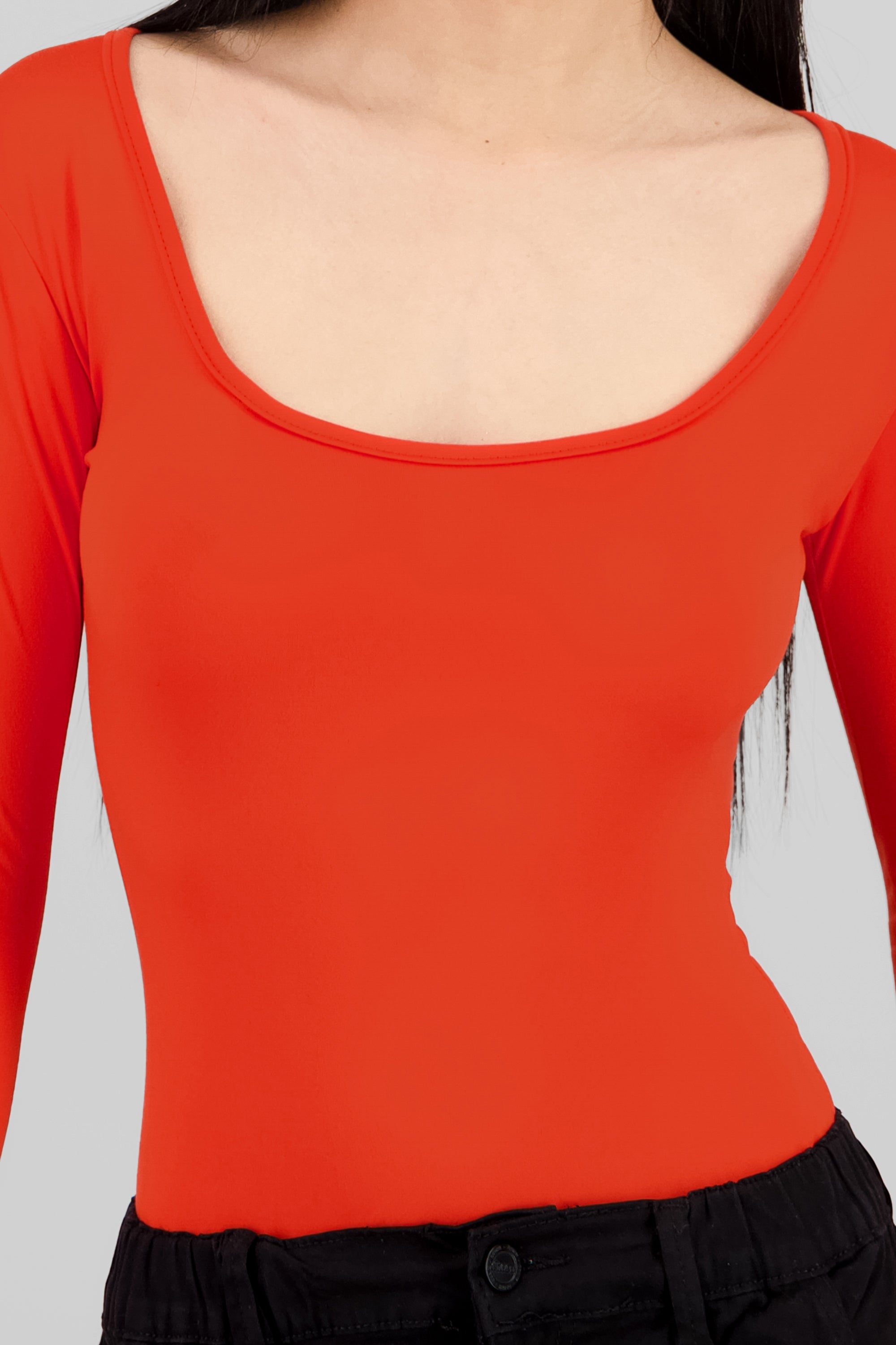 Bodysuit Liso Escote Cuadrado ROJO CEREZA