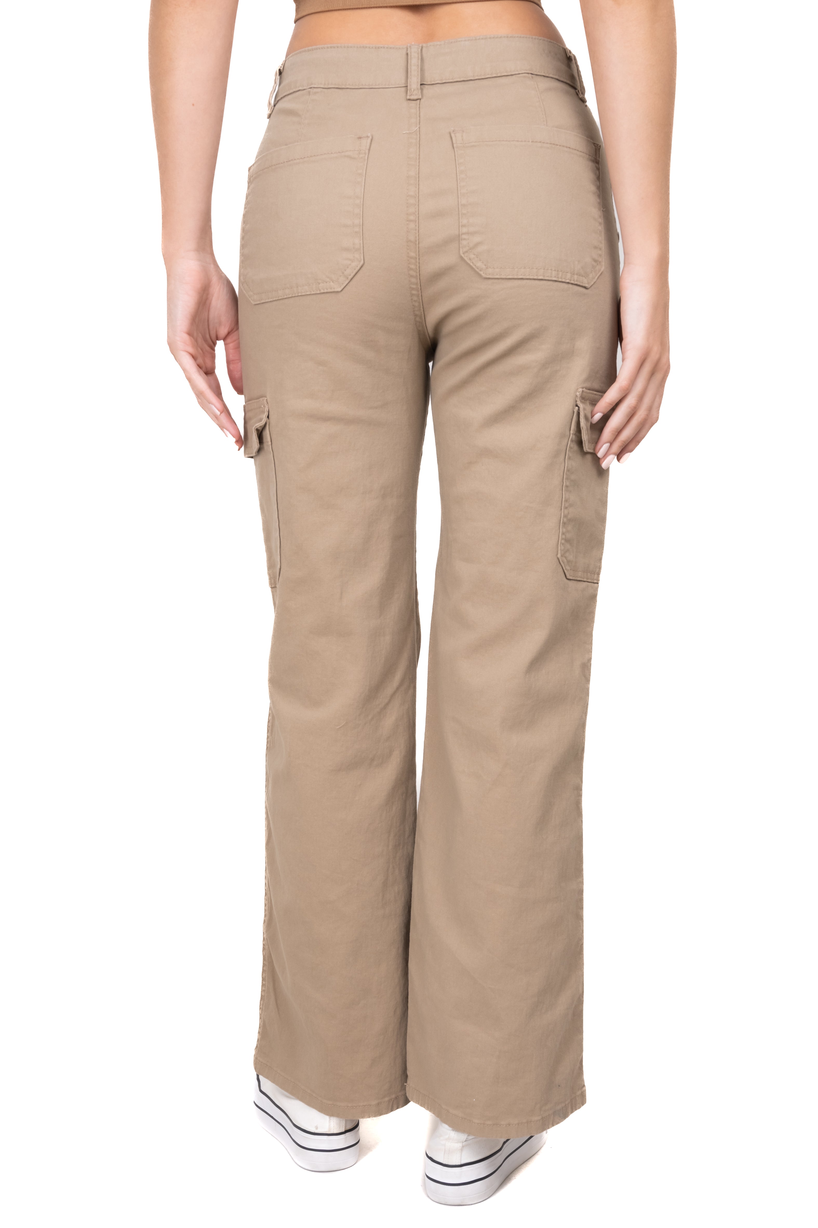 Jeans cargo wide leg KHAKI
