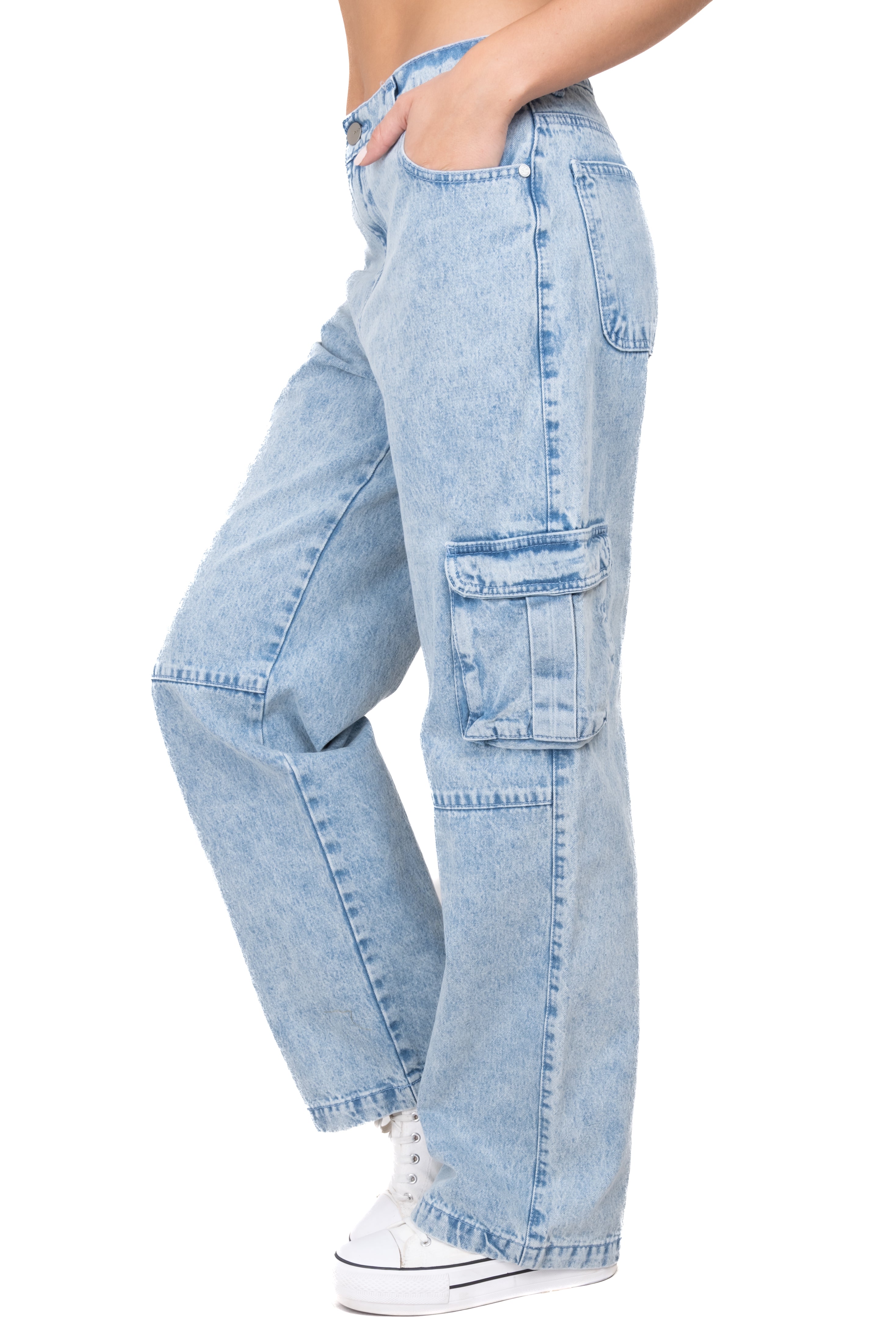 Jeans cargo cintura media ACID LIGHT