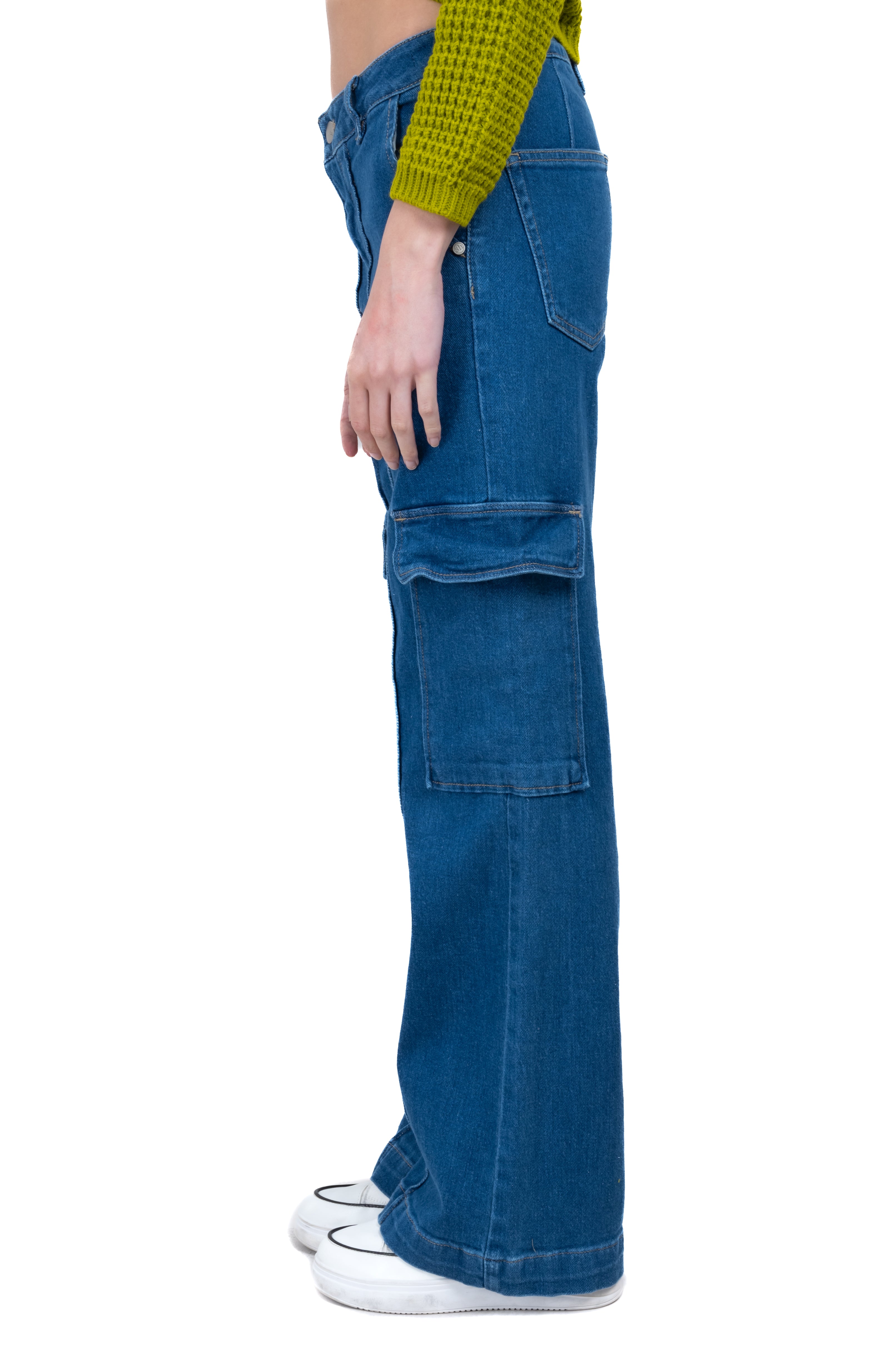 Jeans cargo costura frontal MEDIUM WASH