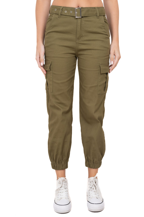 Jeans jogger bolsos cinturón