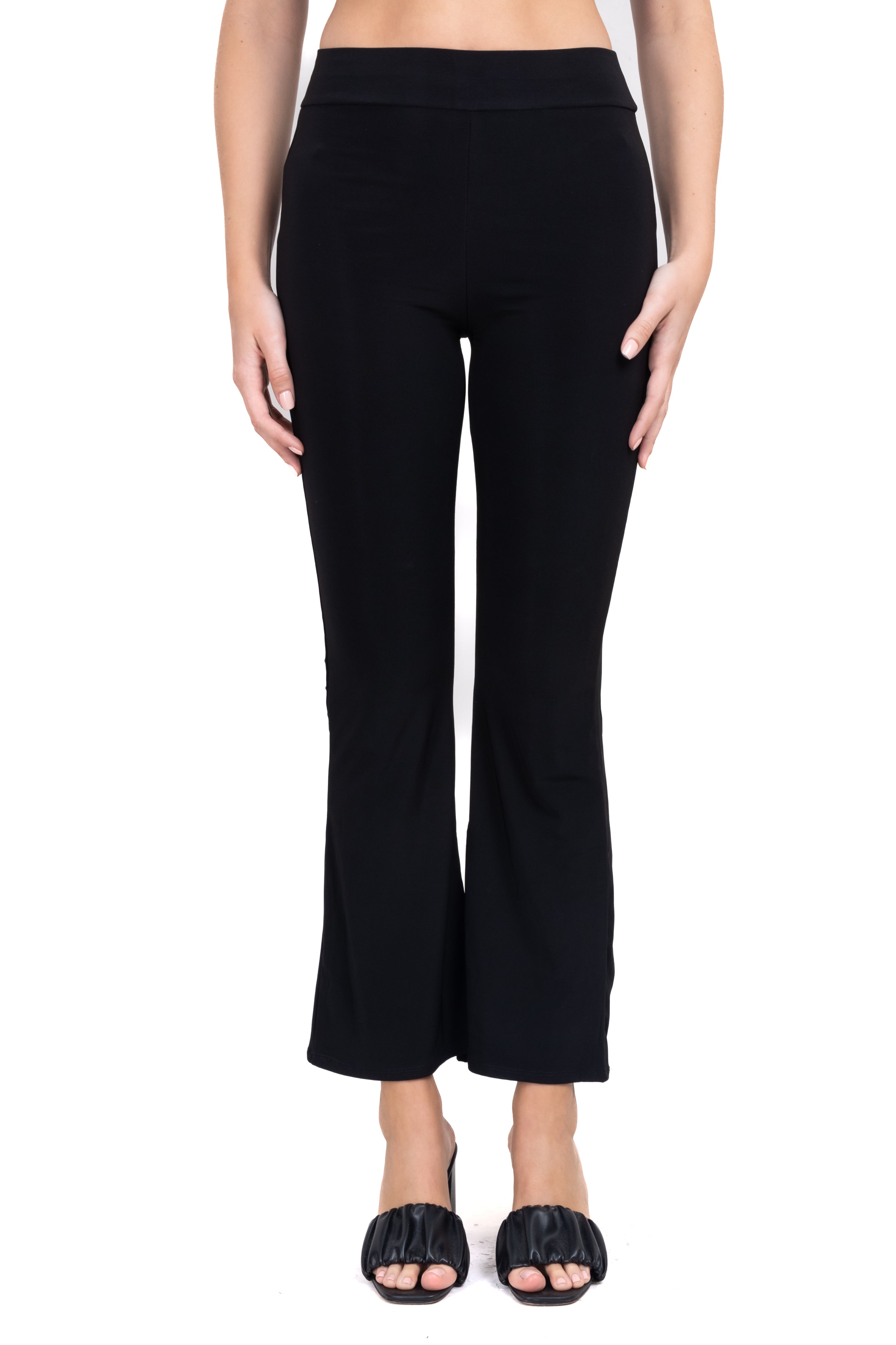 Pantalón flared cintura media NEGRO