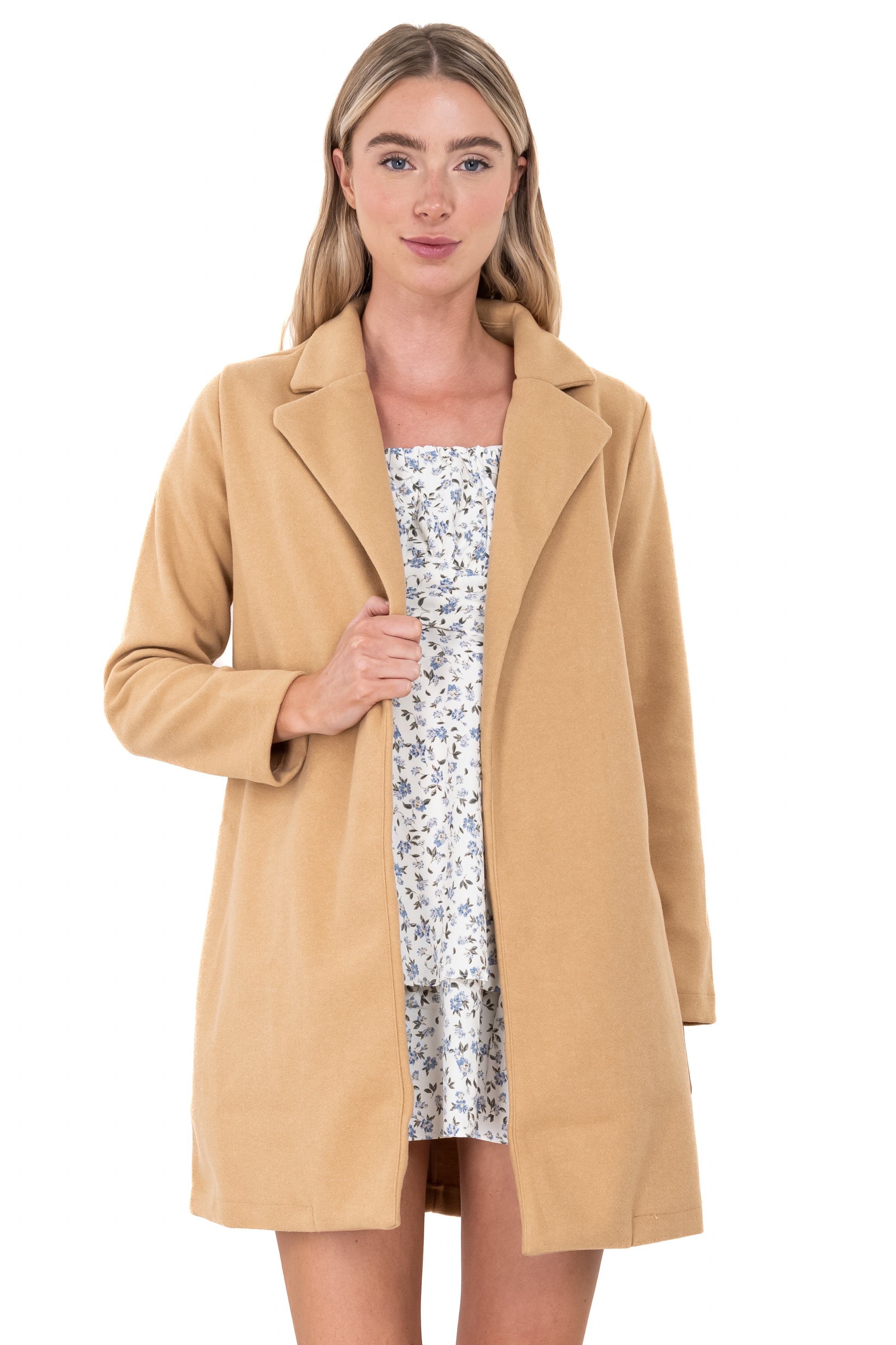 Abrigo Midi Cuello Solapa CAMELLO