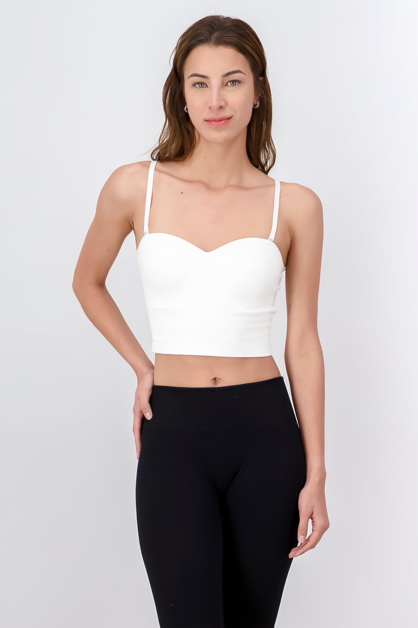 Top tirantes copas liso BLANCO