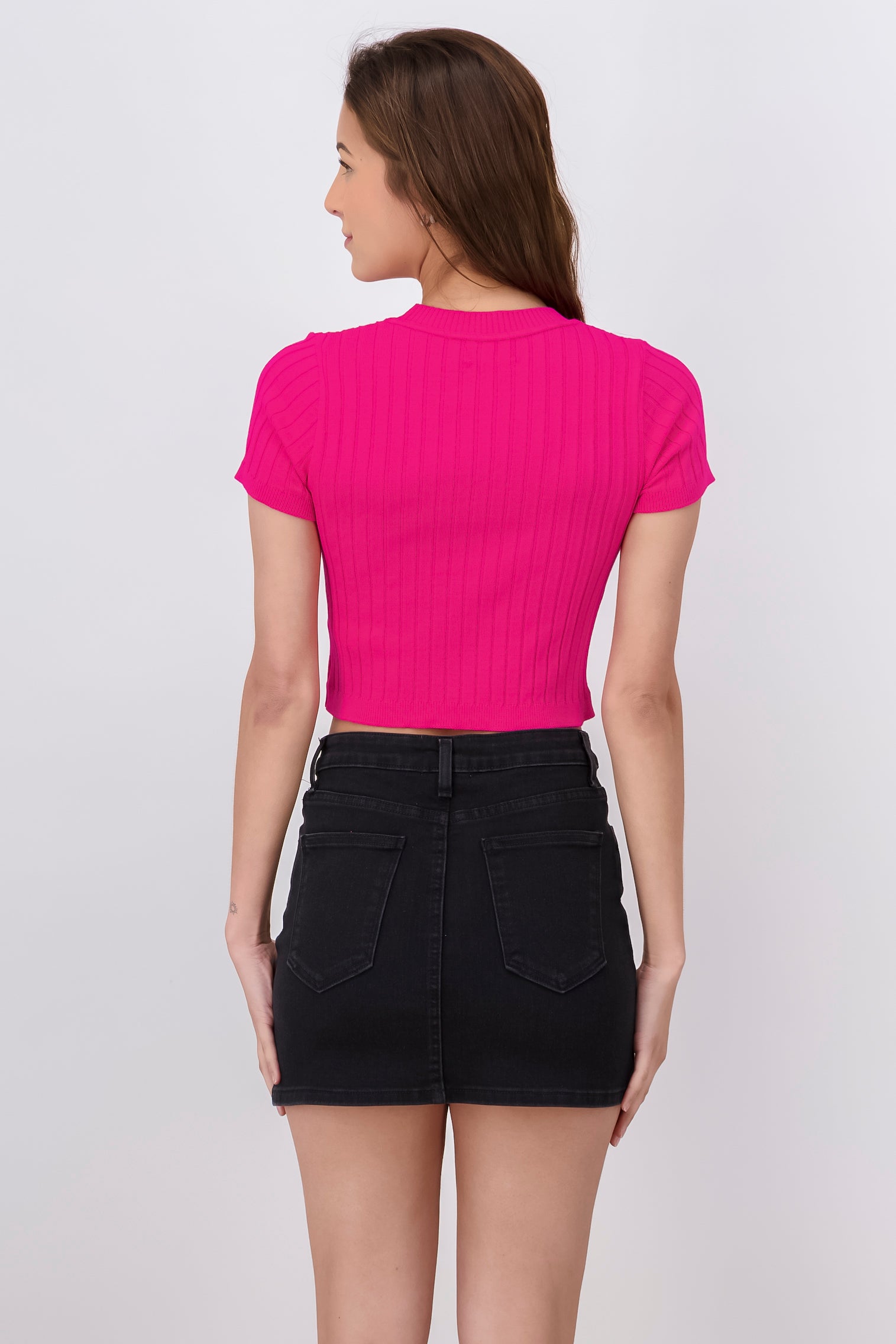 Top Tejido Acanalado Cuello Redondo ROSA