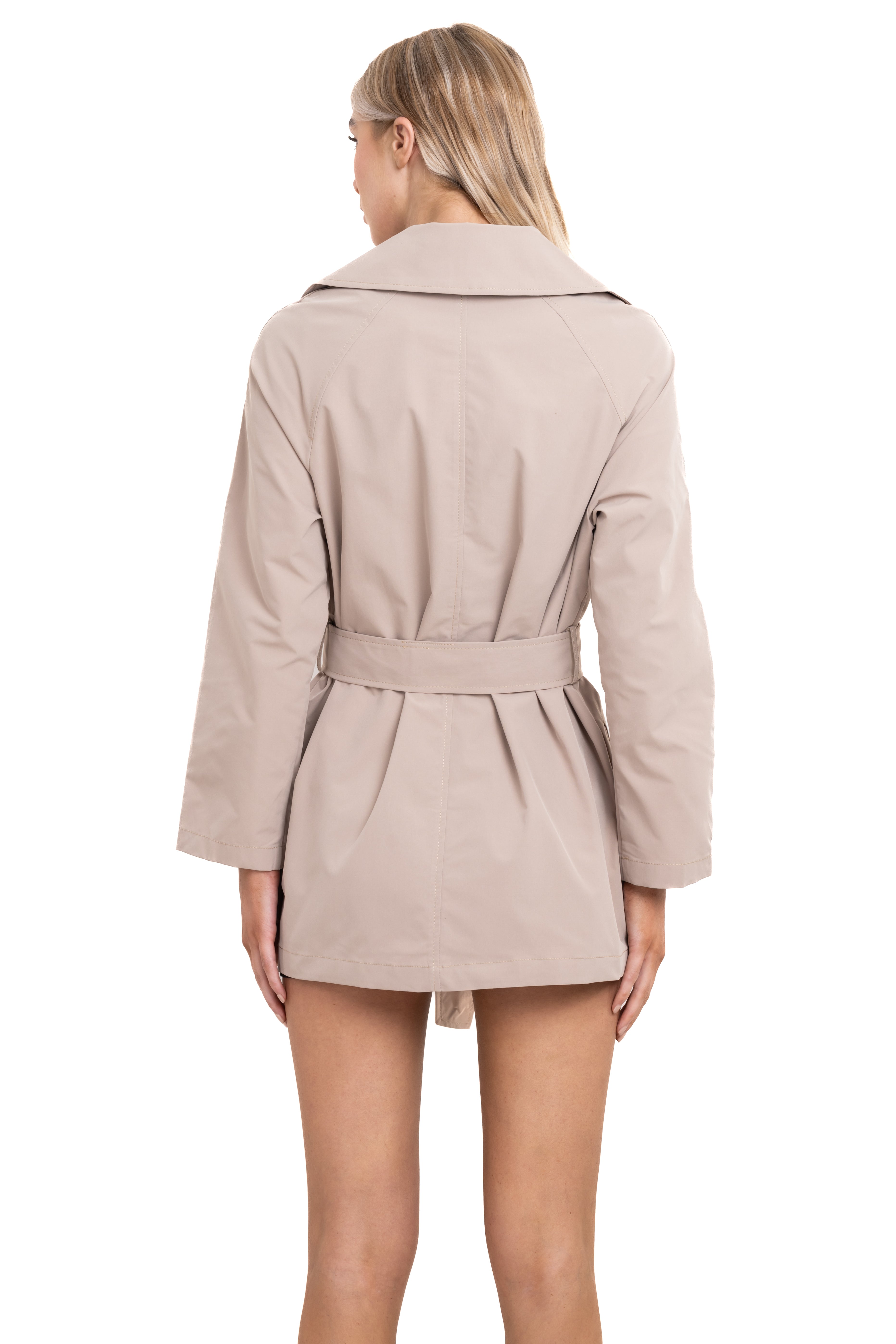 Gabardina botones cinturón KHAKI