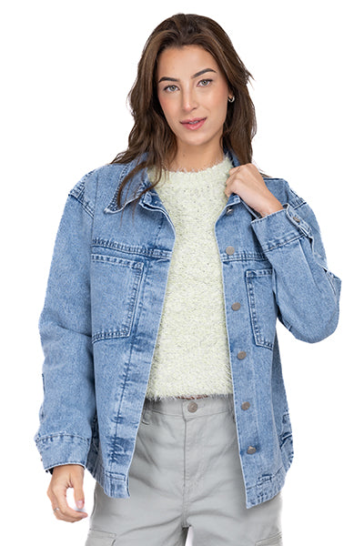 Chamarra denim oversize bolsillos ACID MEDIO