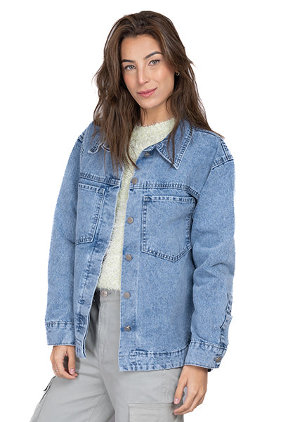 Chamarra denim oversize bolsillos ACID MEDIO