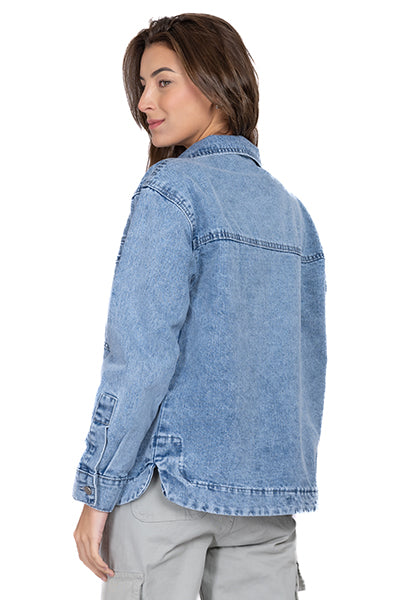 Chamarra denim oversize bolsillos ACID MEDIO