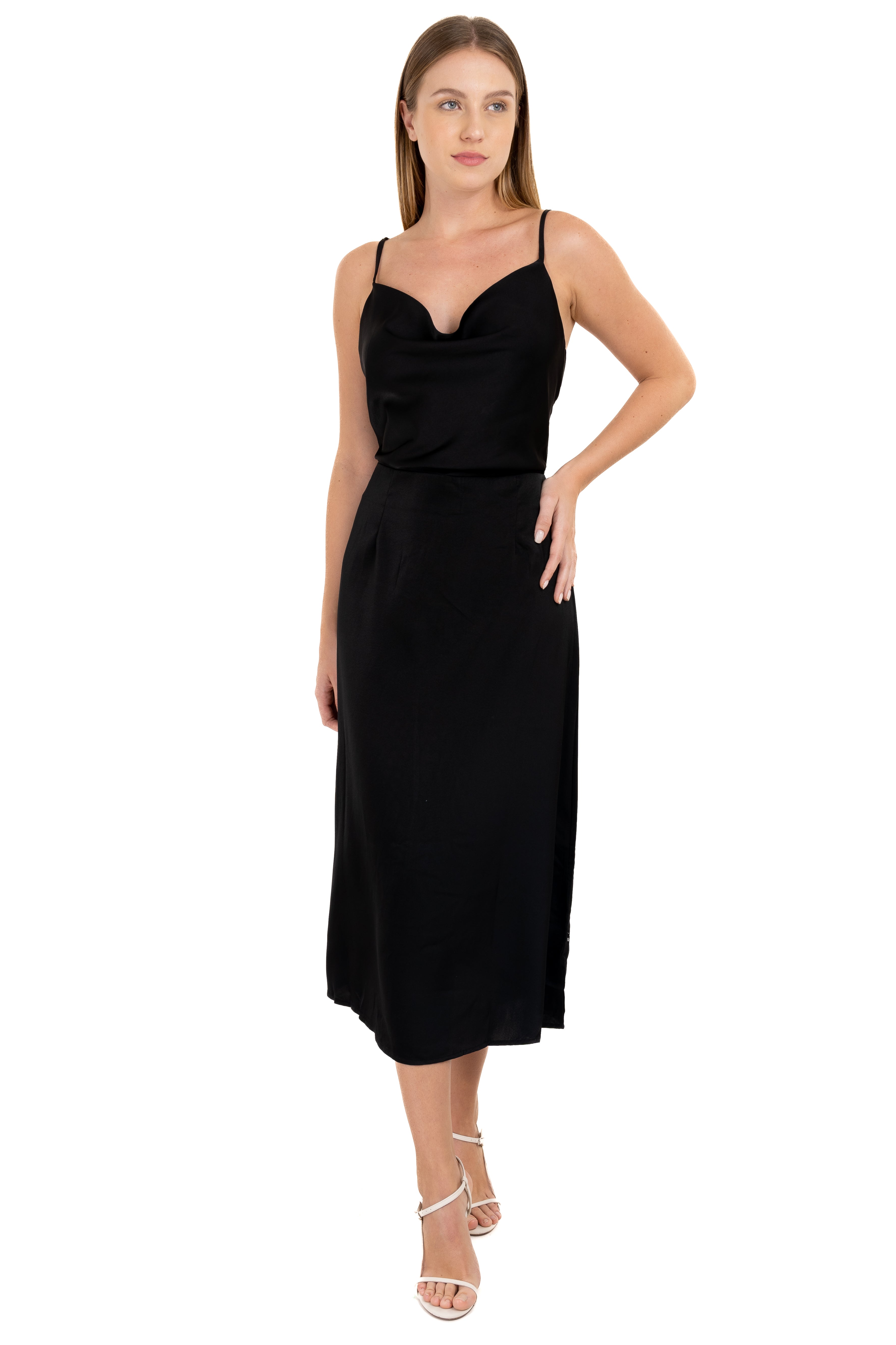 Vestido maxi tirantes lace up
