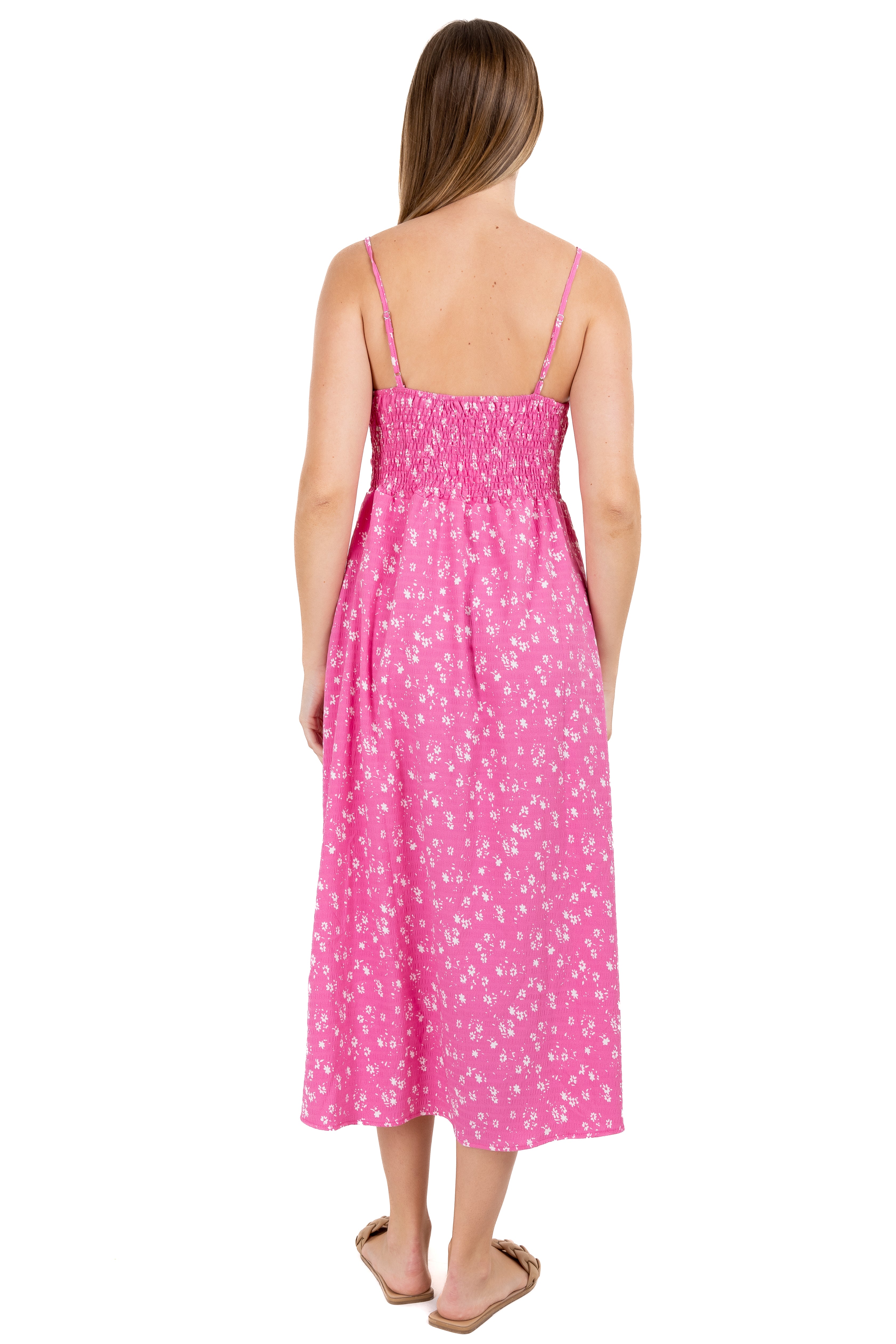 Vestido maxi botones frontales ROSA COMBO