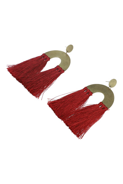 Aretes arco flecos LADRILLO