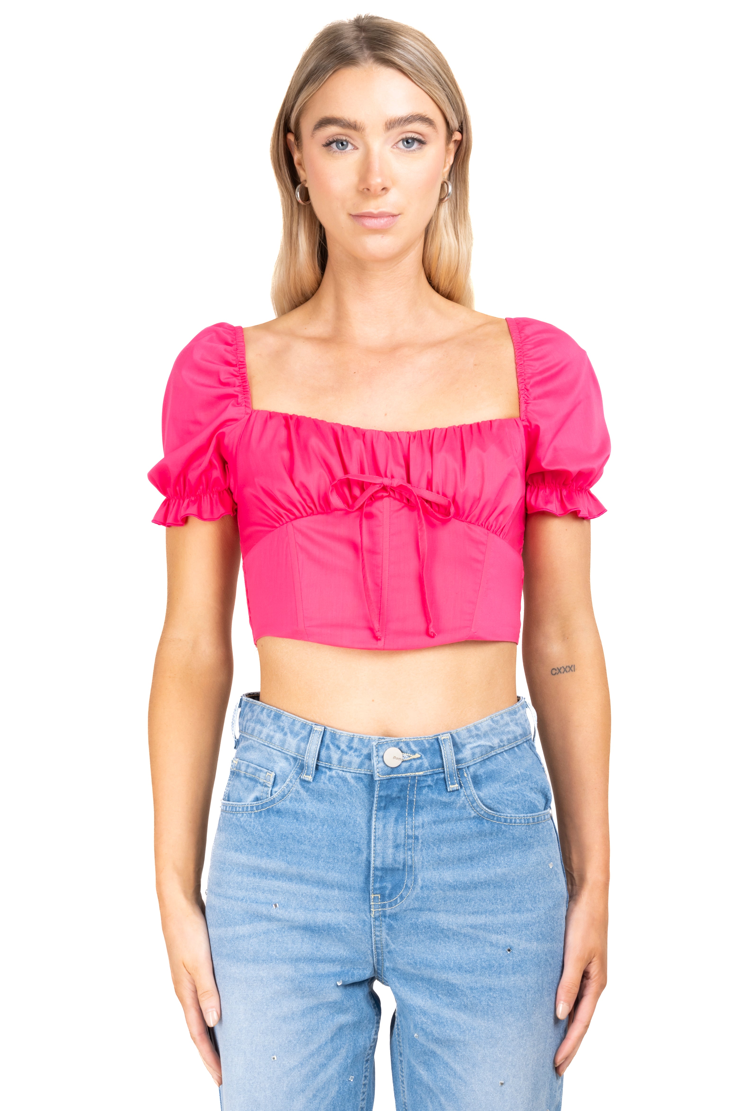 Blusa crop corset manga corta FIUSHA