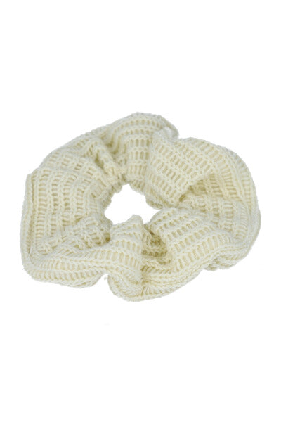 Scrunchie tejida acanalado HUESO