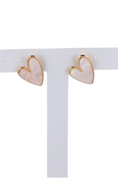 Aretes Corazón Nacarado