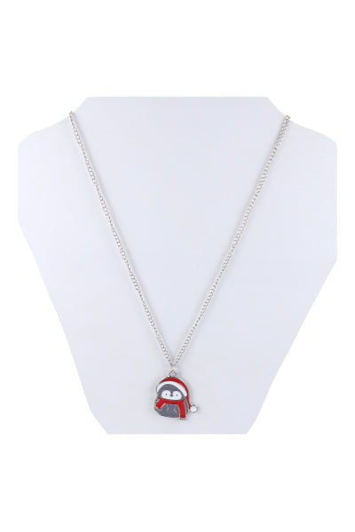 Collar Pinguino Navidad PLATA