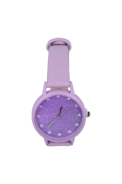 Reloj analógico monocolor glitter LILA