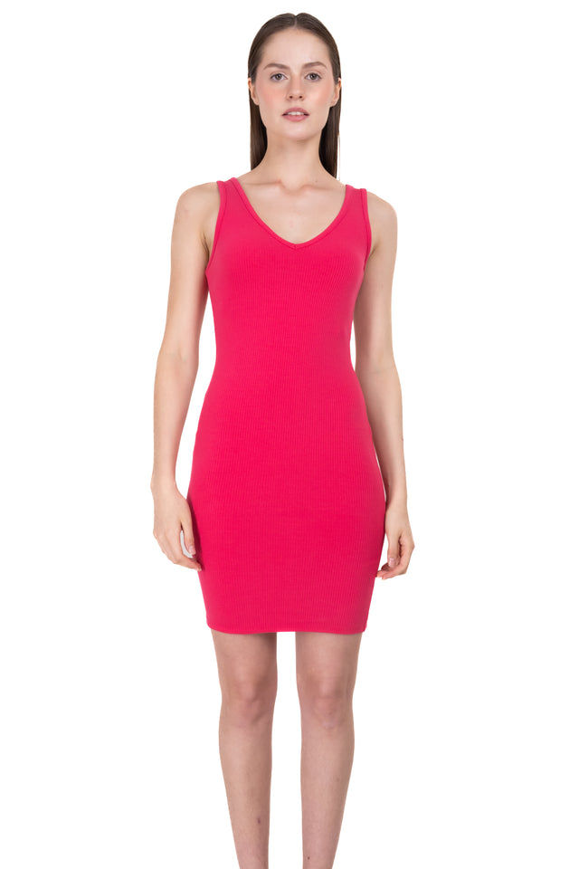 Vestido mini bodycon acanalado