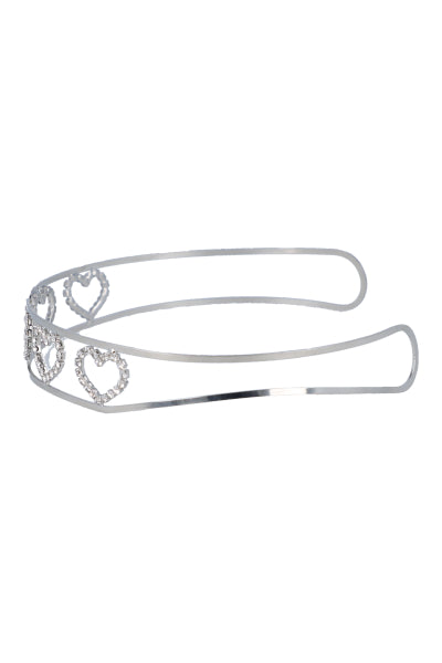 Choker Metal Corazones Brillos PLATA