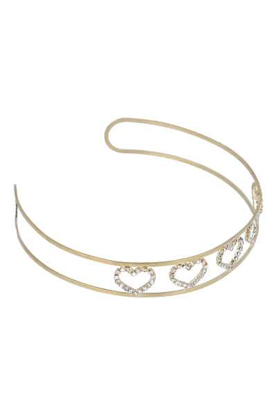 Choker Metal Corazones Brillos ORO