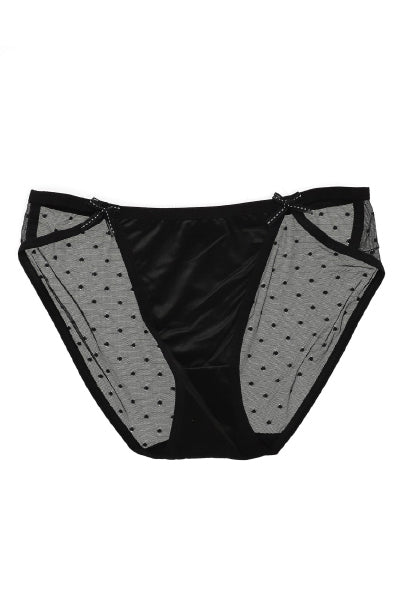 Bikini Satin Mesh Mini Polkas NEGRO