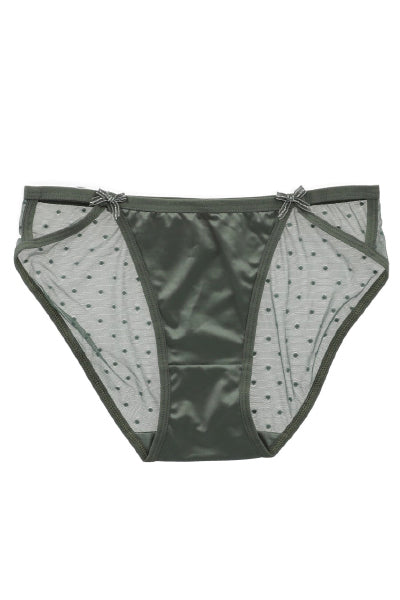 Bikini Satin Mesh Mini Polkas VERDE