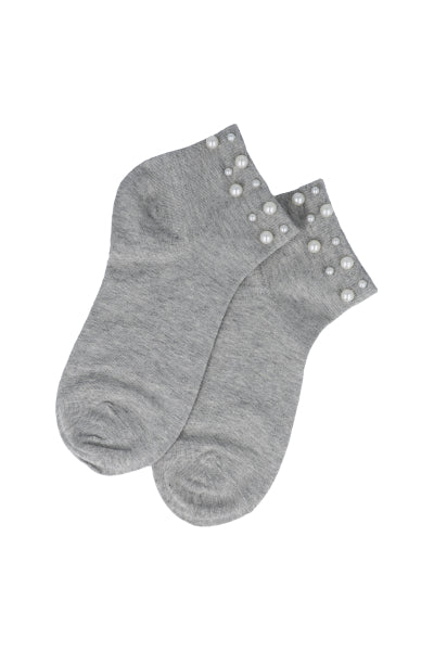 Calcetines monocolor perlas GRIS