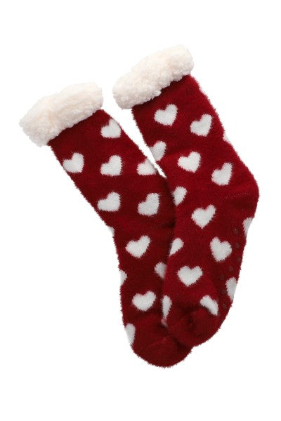 Pantucalceta forro peluche corazones