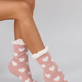 Calcetines de invierno  forro peluche corazones