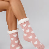 Calcetines de invierno  forro peluche corazones