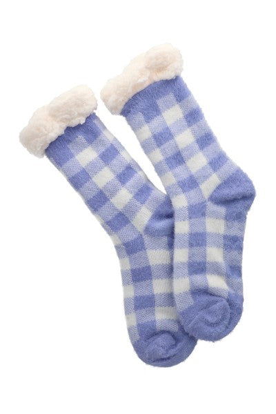 Pantucalceta forro peluche cuadros