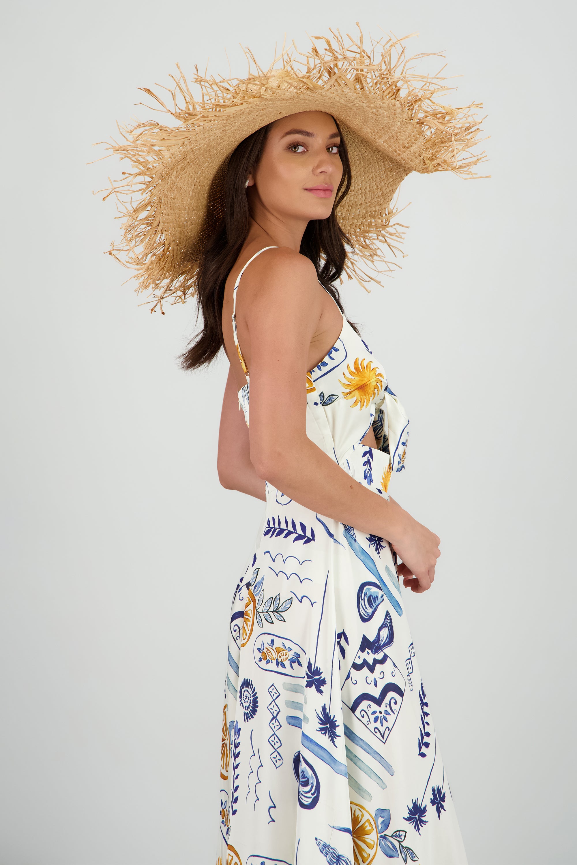 Sombrero floopy flecos BEIGE