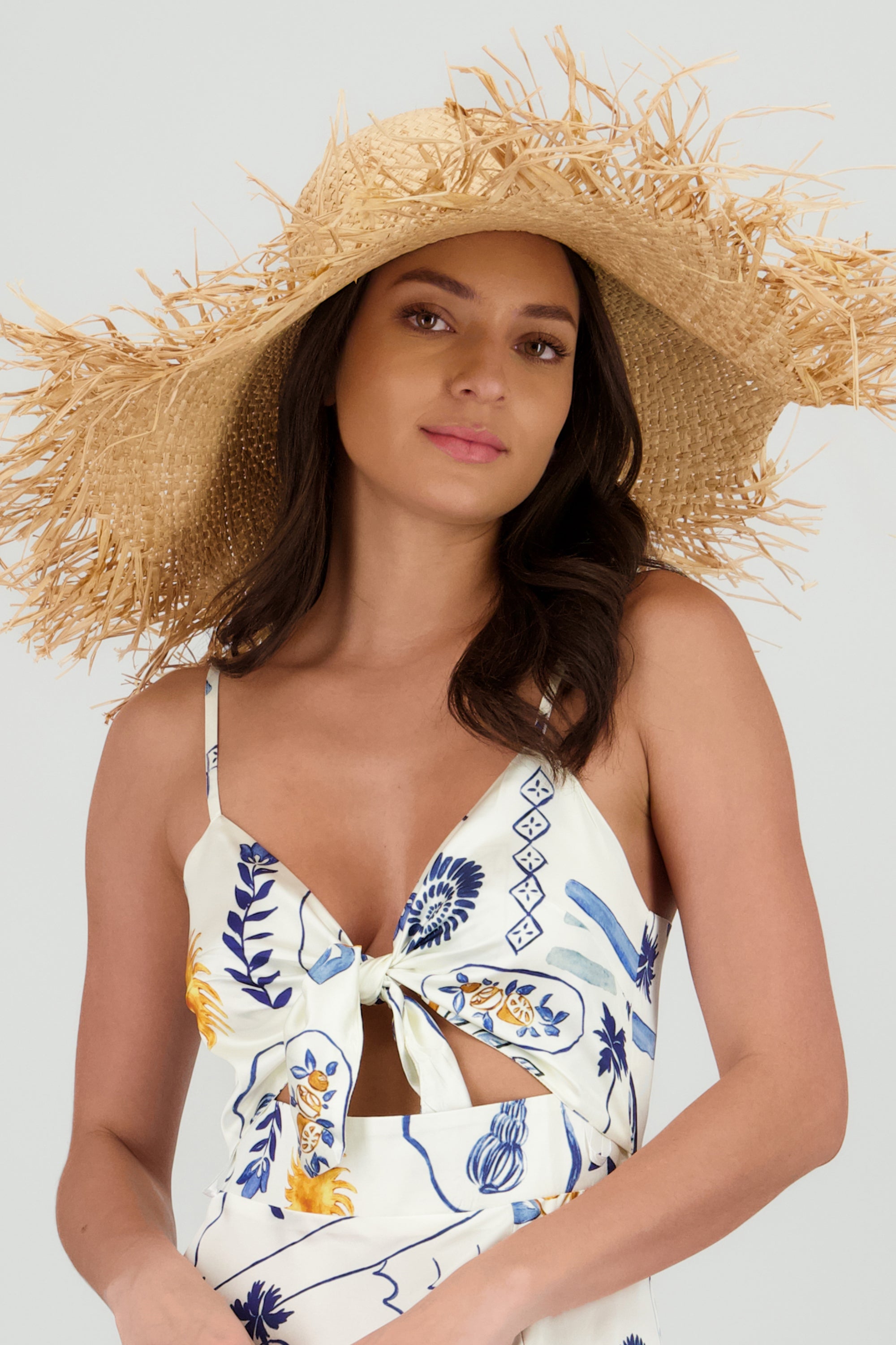 Sombrero floopy flecos BEIGE
