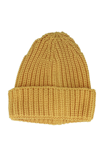 Beanie tejido acanalado monocolor AMARILLO