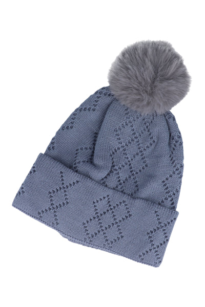 Gorro tejido rombos AZUL